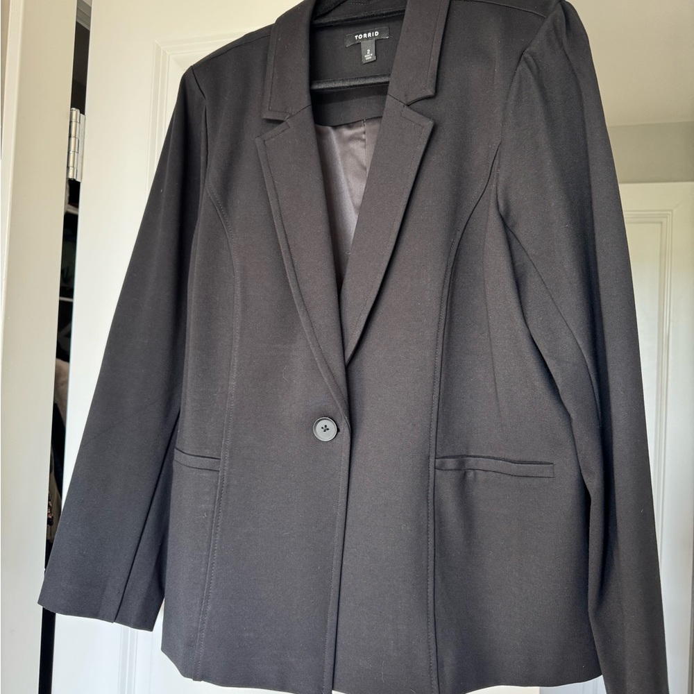 Torrid One Button Black Ponte Blazer size 3